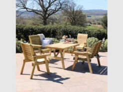 Charlotte Rectangle Table, 1 Bench & 2 Chair Set