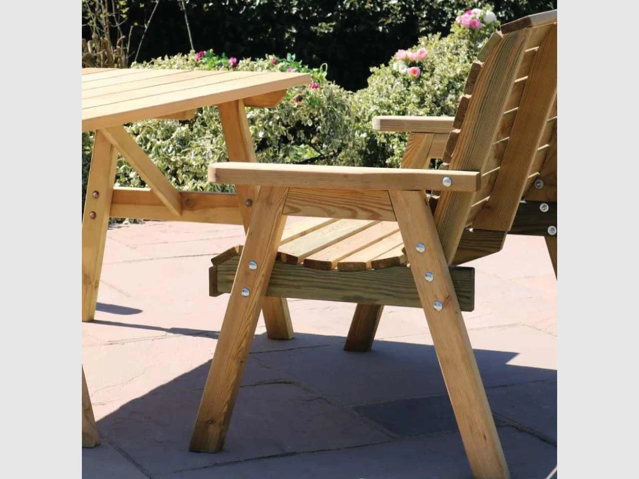 Charlotte Rectangle Table, 1 Bench & 2 Chair Set - Image 2