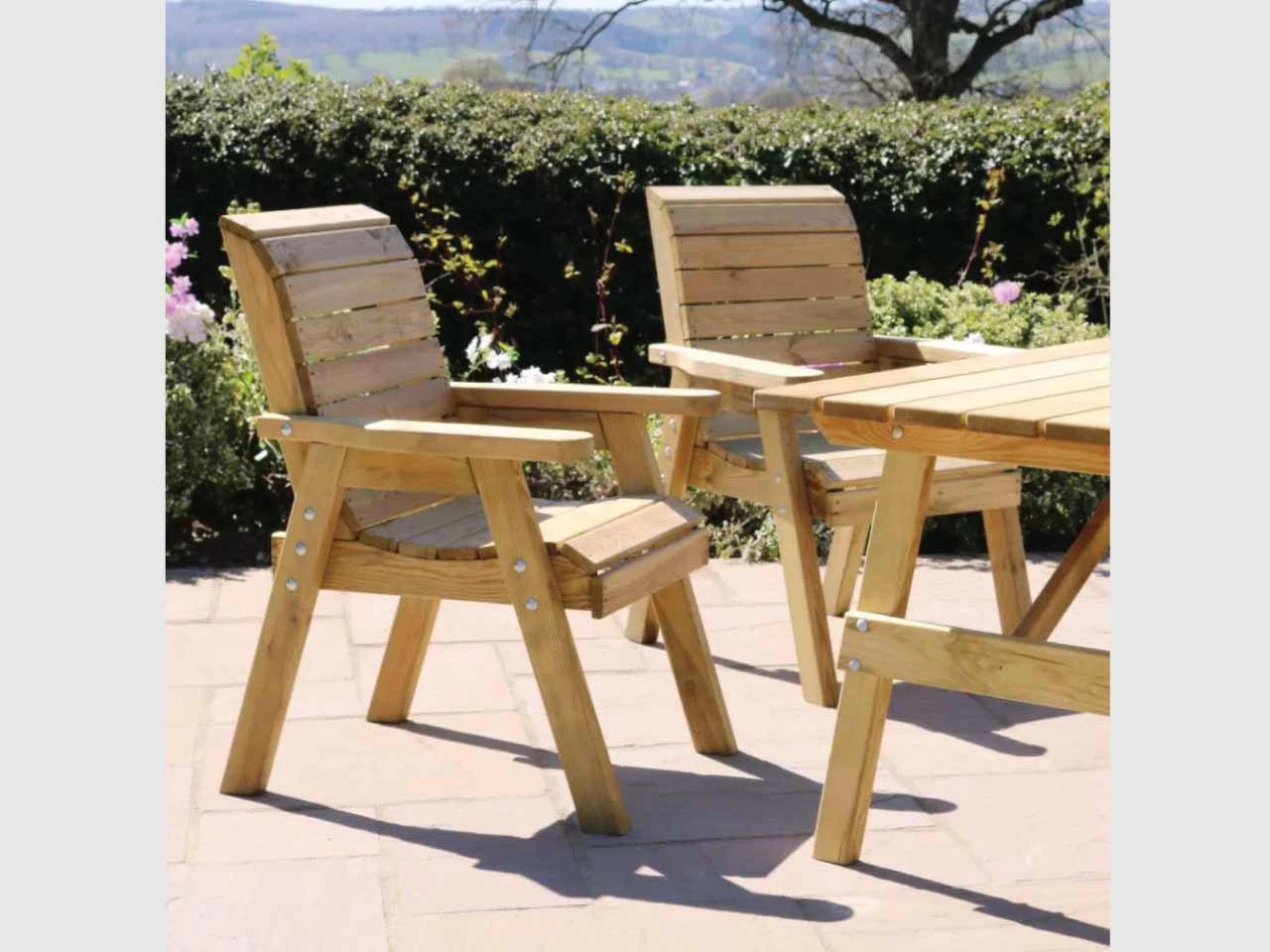 Charlotte Rectangle Table, 1 Bench & 2 Chair Set - Image 3