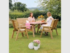 Charlotte Rectangle Table, 2 Bench & 2 Chair Set