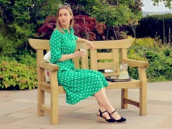 Cherry Blossom Japanese Wooden Bench