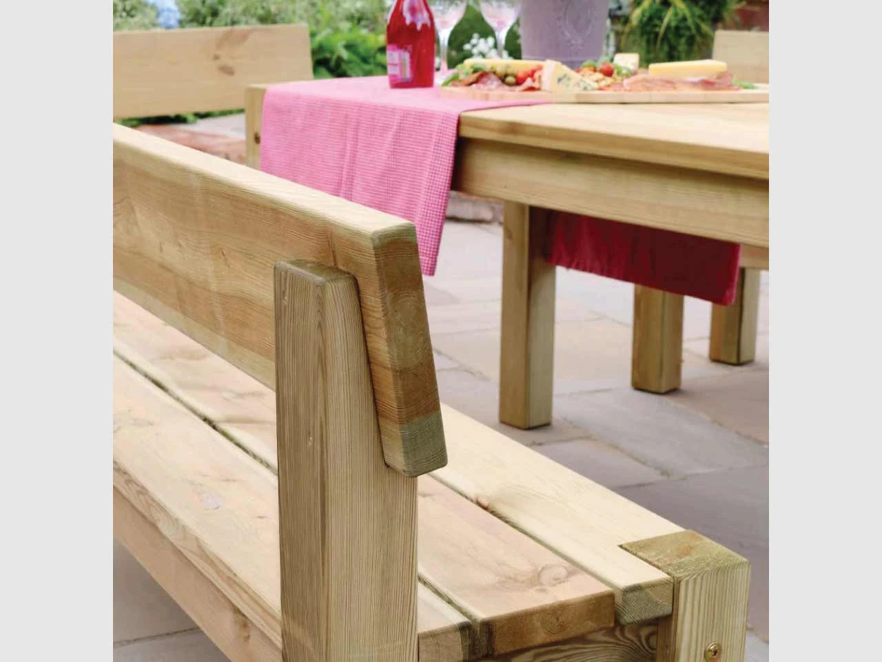 Philippa Table, 2 Bench And 2 Chair Set - Image 2