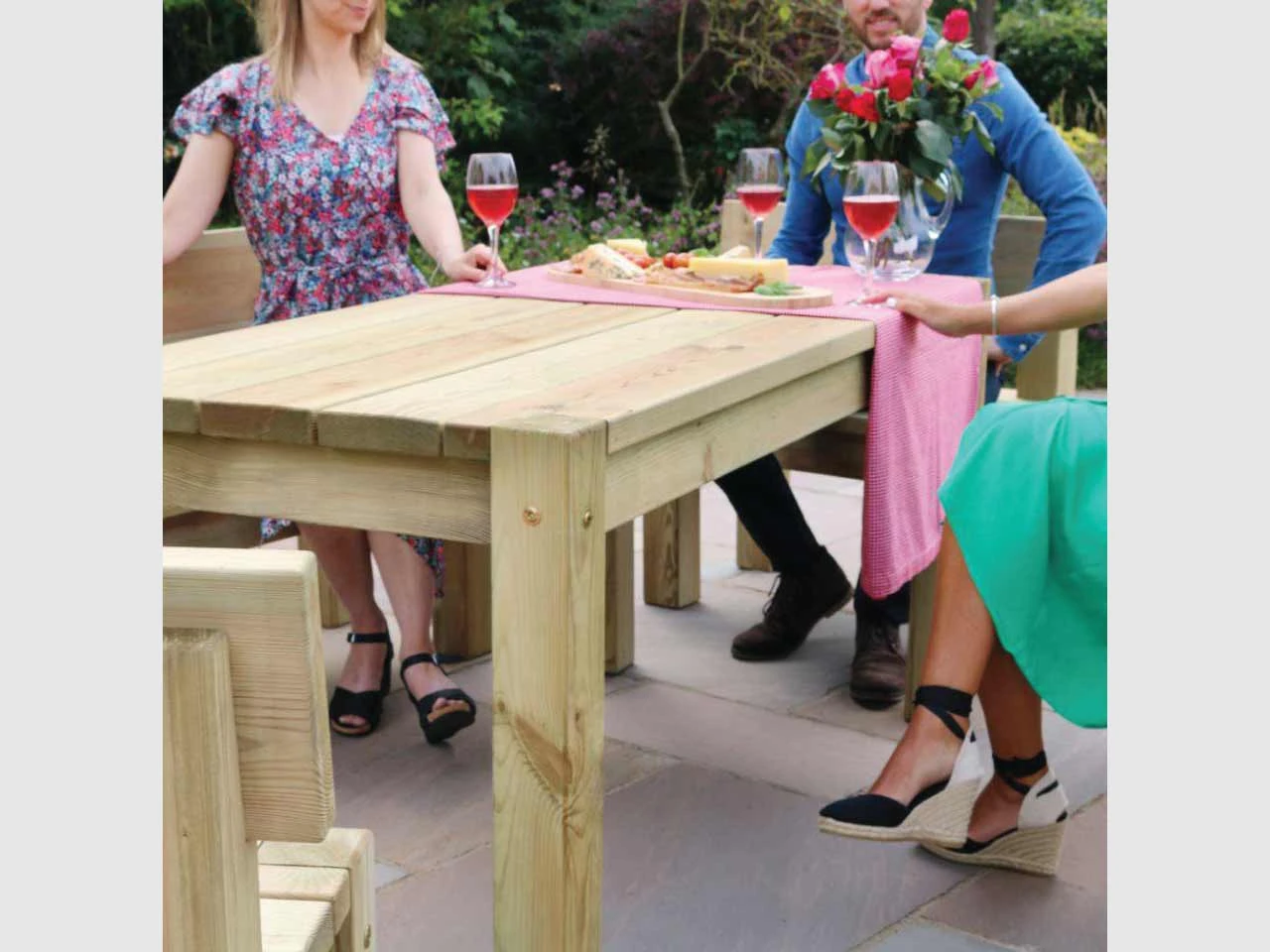 Philippa Table, 2 Bench And 2 Chair Set - Image 5