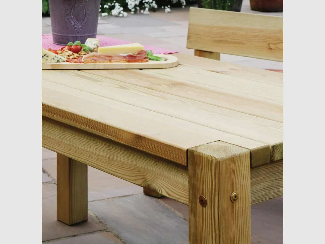 Philippa Table, 2 Bench And 2 Chair Set - Image 4