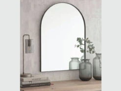 Arched Mirror In Black - Iron