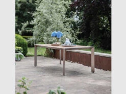 Ashby Table, Large In Silver - Aluminium & Teak