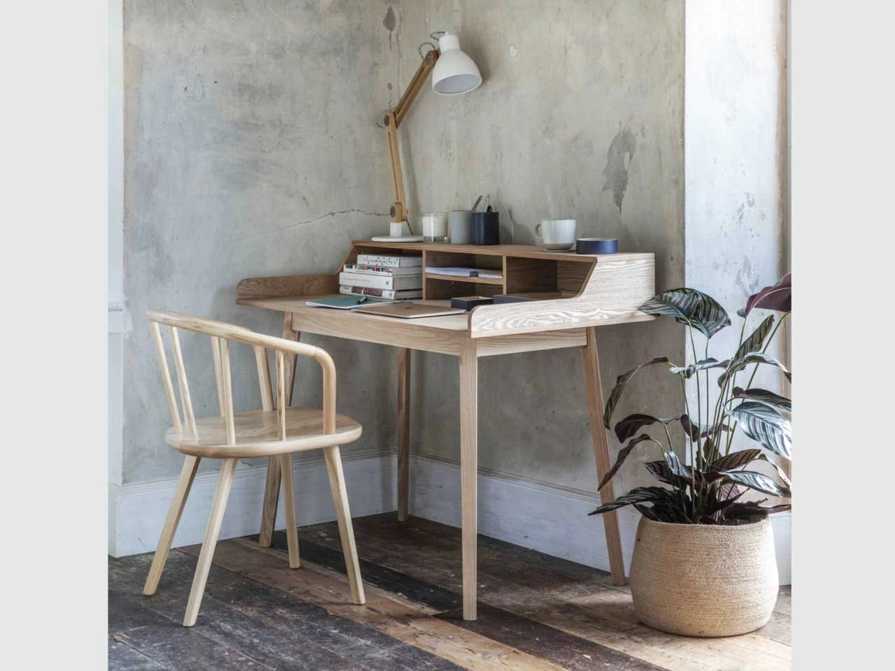 Ashwicke Desk With Storage - Ash