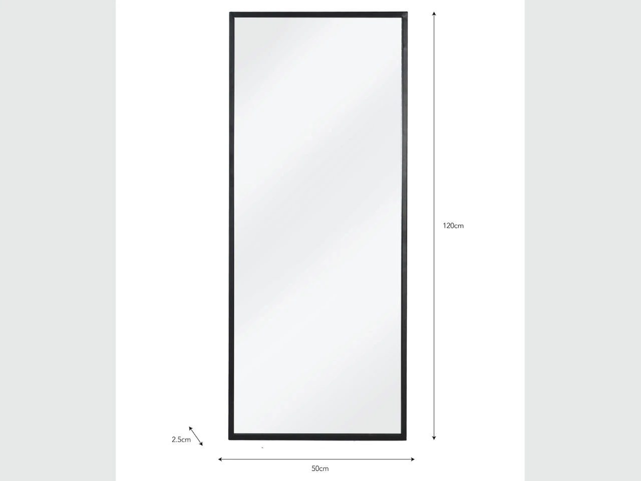 Avening Rectangular Wall Mirror 50x120cm - Iron - Image 3