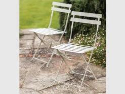 Pair Of Bistro Chairs In Clay - Steel