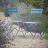 Pair Of Bistro Chairs In Lulworth Blue - Steel