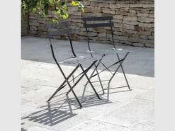 Pair Of Bistro Chairs In Carbon - Steel