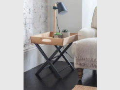 Butlers Side Table In Carbon - Oak