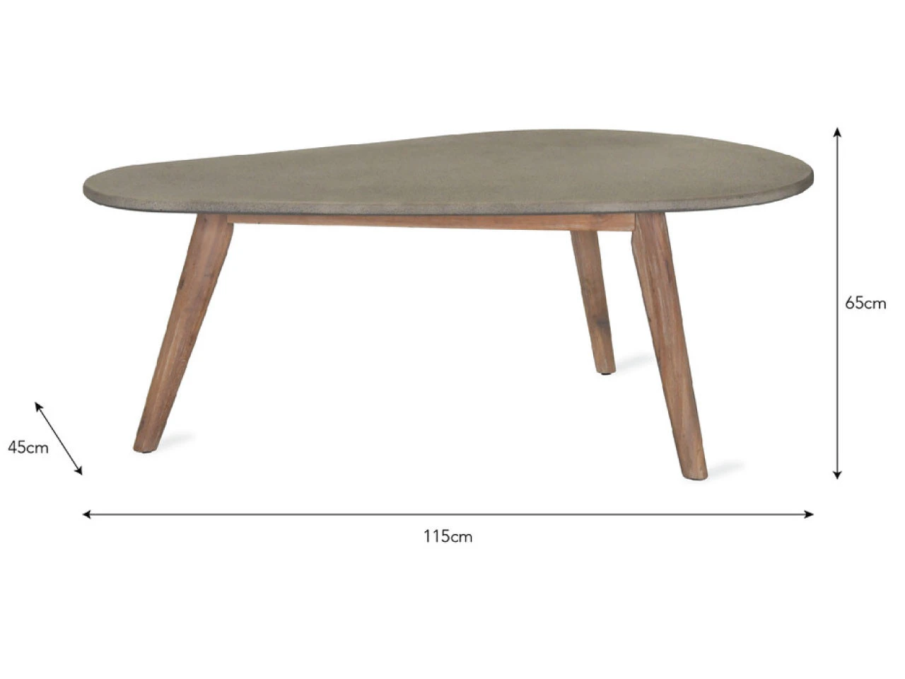 Colwell Coffee Table - Polyconcrete & Acacia - Image 3