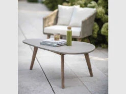 Colwell Coffee Table - Polyconcrete & Acacia