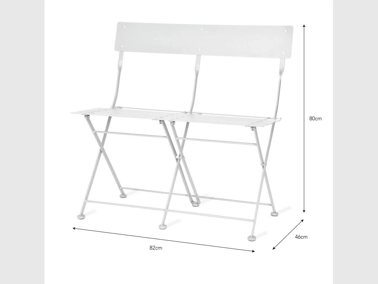 Folding Bistro Bench In Chalk - Image 2