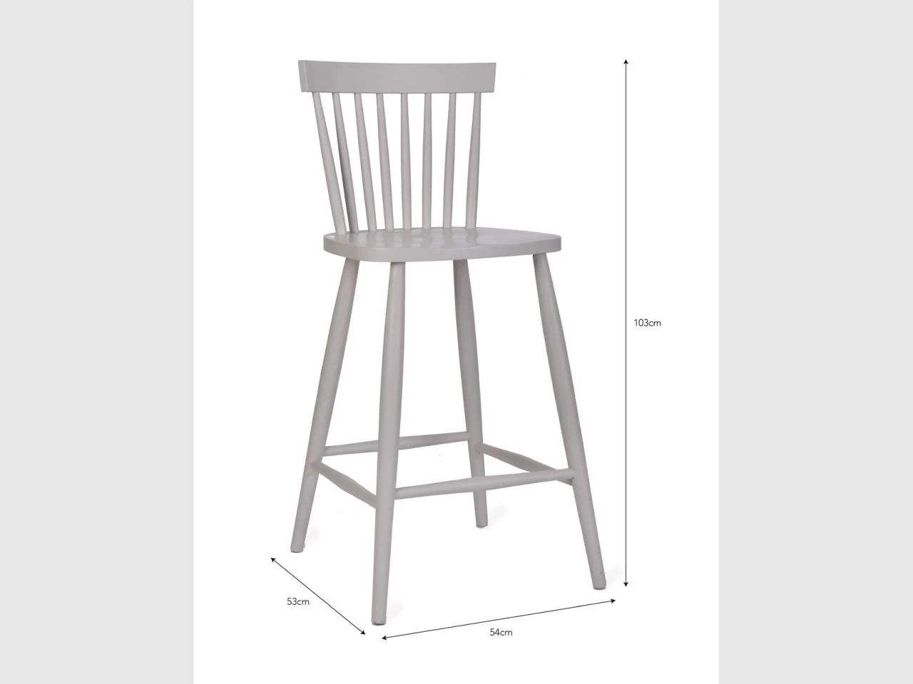 Spindle Bar Stool In Lily White - Beech - Image 3