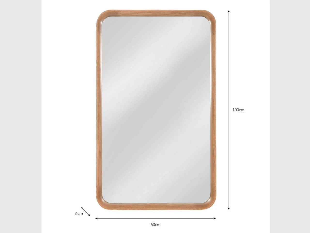 Hambledon Rectangular Mirror - Oak - Image 3