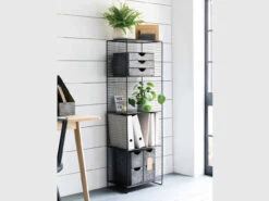 Hornton Storage Unit In Black Tall - Iron