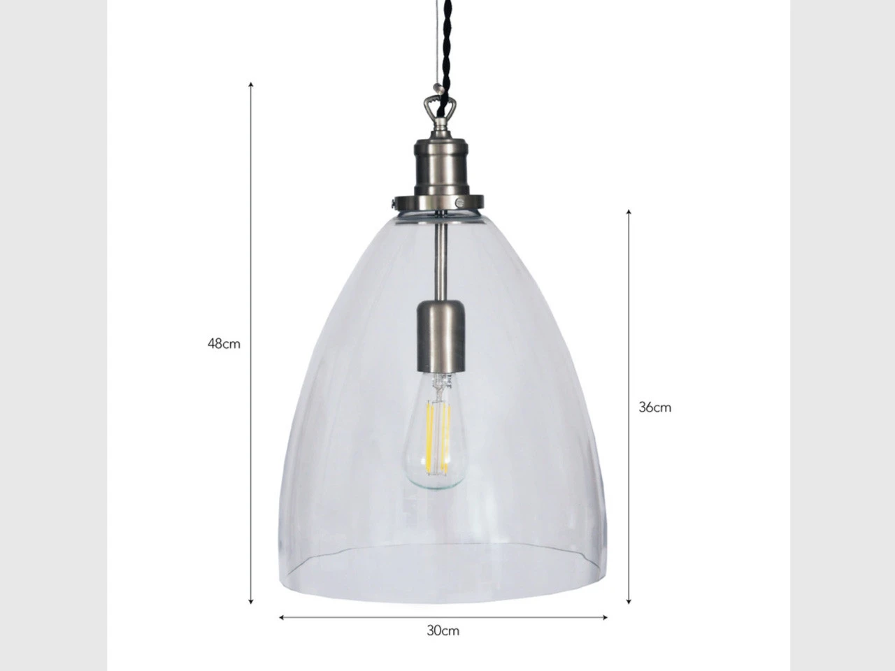 Hoxton Bullet Pendant Light - Satin Nickel - Image 2