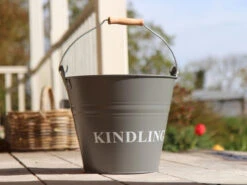 Kindling Bucket For The Fireplace - Charcoal Finish