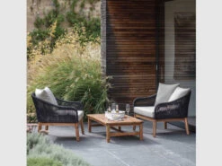 Luccombe Armchair Set In Black - Polyrope & Acacia