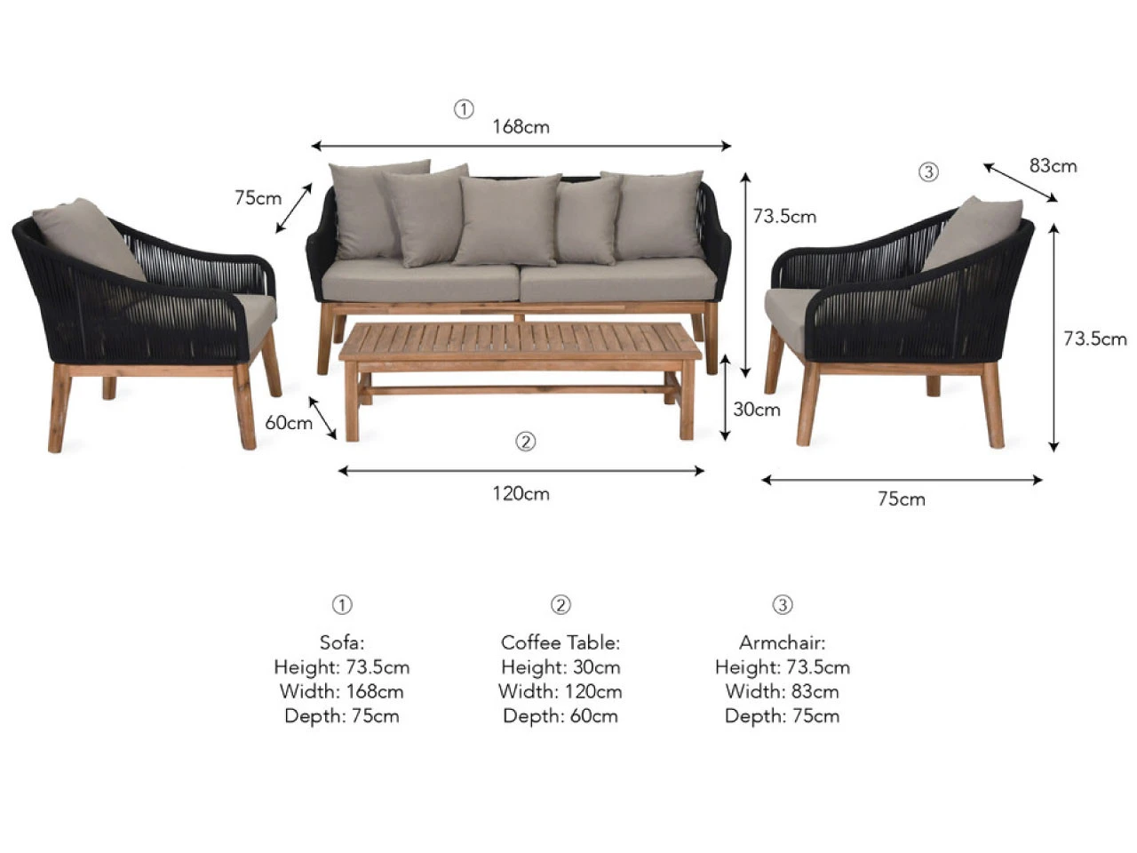 Luccombe Sofa Set - Polyrope - Image 3