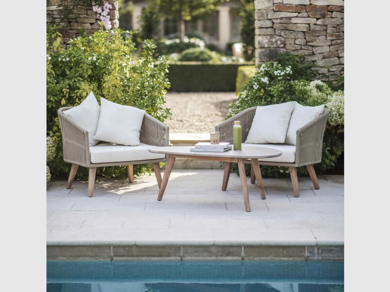 Pair Of Colwell Armchairs - Polyrope & Acacia - Image 2