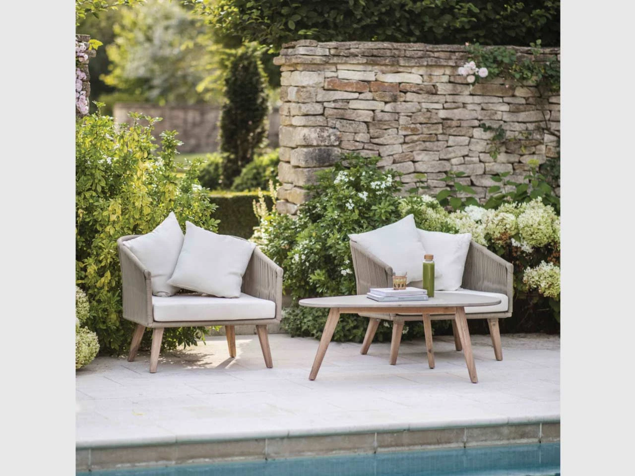 Pair Of Colwell Armchairs - Polyrope & Acacia - Image 3