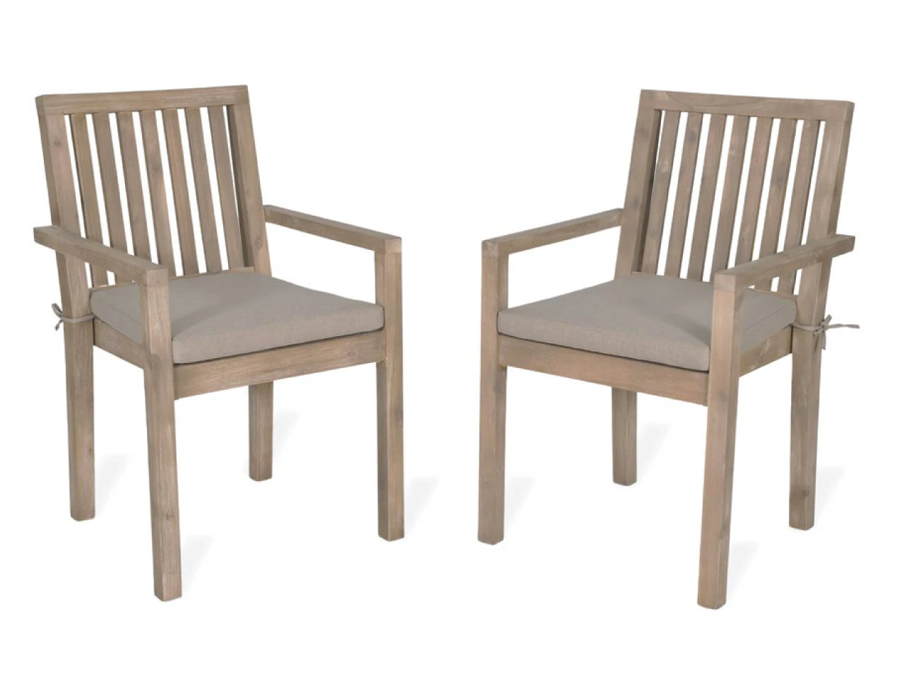 Pair Of Porthallow Dining Chairs With Arms - Acacia - Image 4