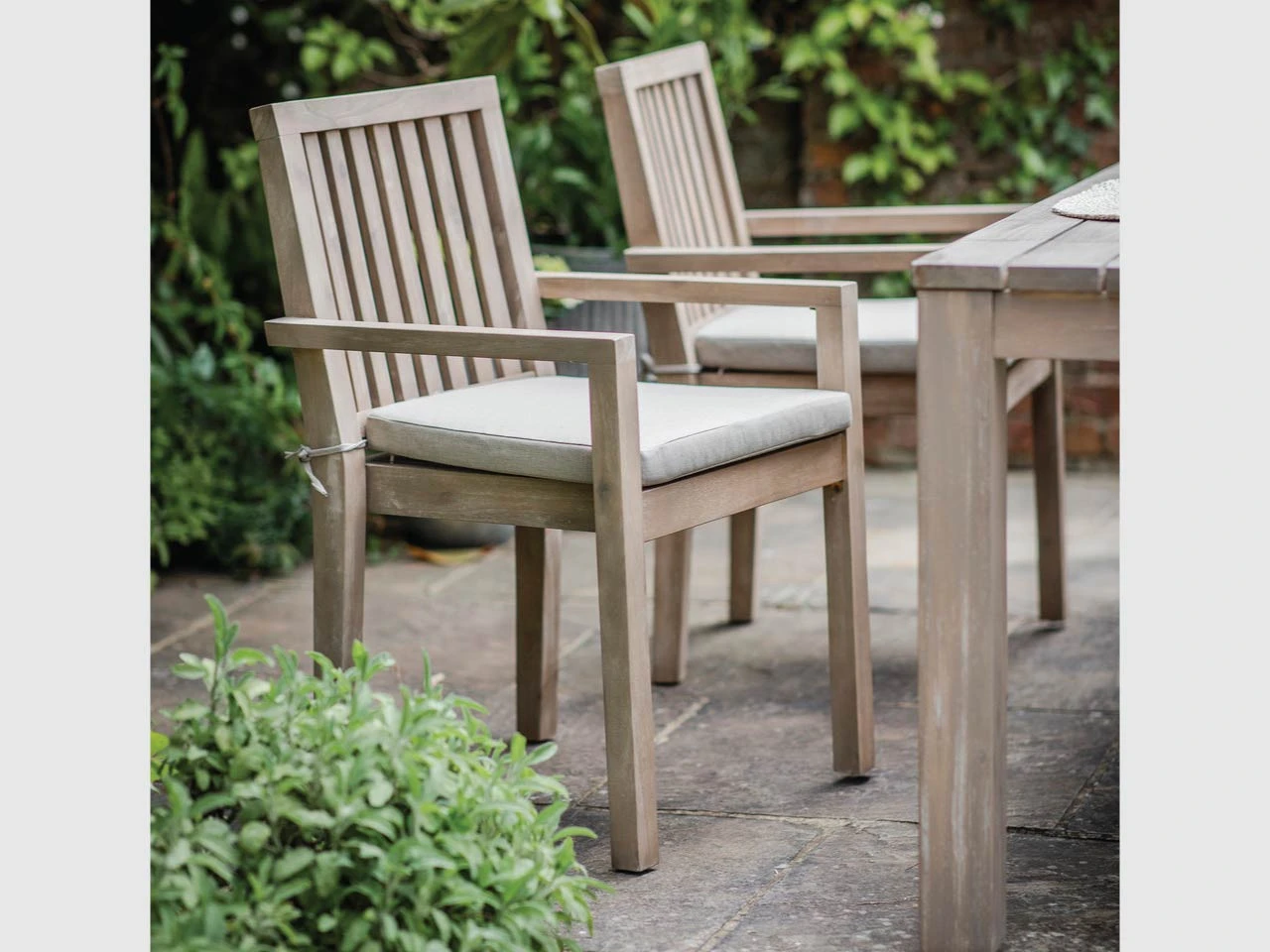 Pair Of Porthallow Dining Chairs With Arms - Acacia