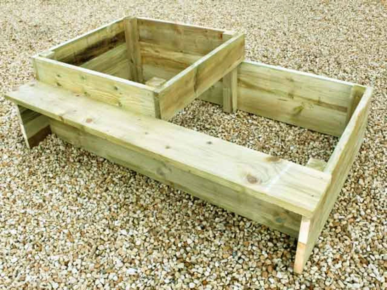 2 Tier Raised Vegetable Bed With Attached Garden Bench - Image 2