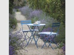 Rive Droite Bistro Set Small In Lulworth Blue - Steel
