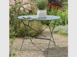 Rive Droite Bistro Table Large In Forest Green - Steel