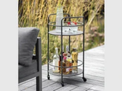 Round Drinks Trolley In Carbon