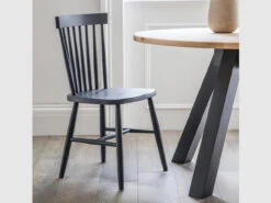 Pair Of Spindle Back Chairs In Carbon