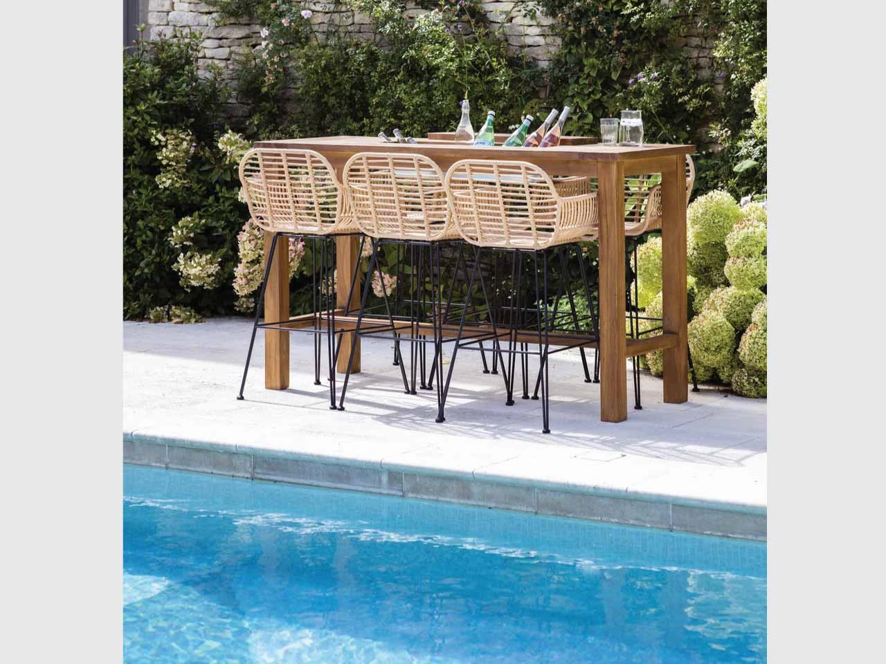 St Mawes Drinks/Planter Bar Table 180cm - Teak