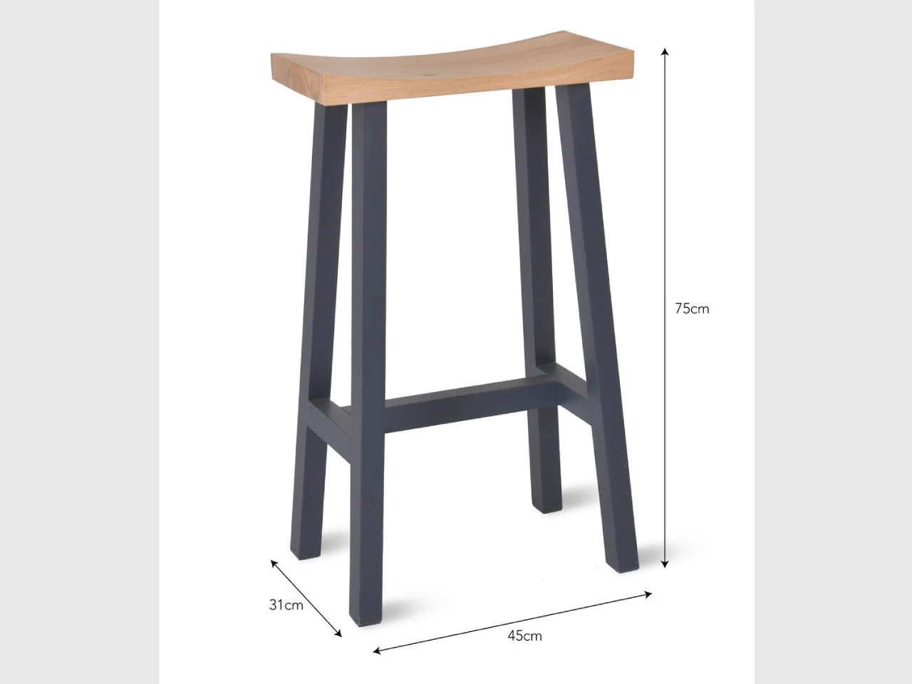 Tall Clockhouse Stool With Carbon Legs - Oak & Beech - Image 3
