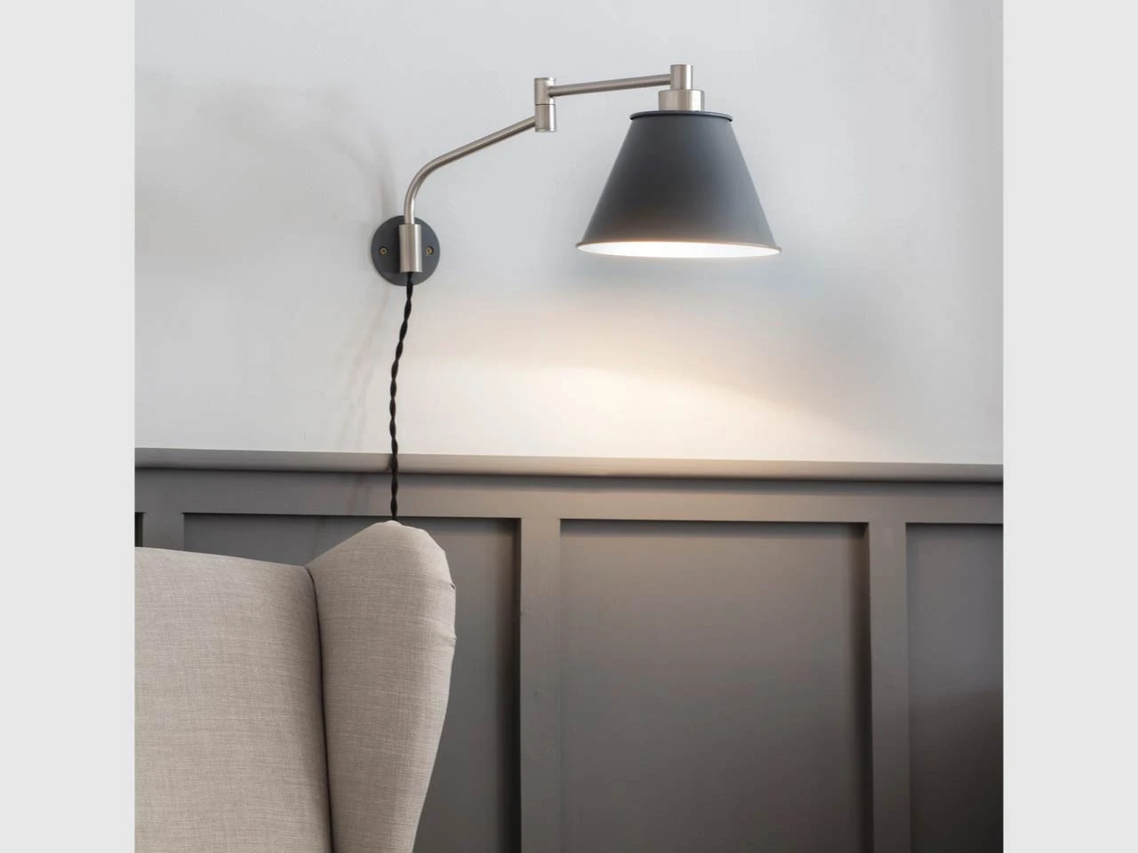 Westport Wall Light In Charcoal - Steel