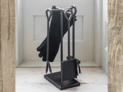 Wood Burner Set With Black Gloves